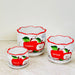 Apple Harvest ceramic pot set with hand-painted apple design