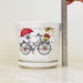 Decorative bicycle design ceramic pots with saucers