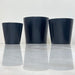 Set of black minimalist ceramic pots in three sizes