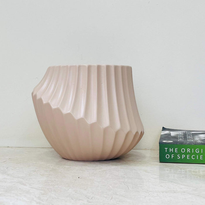 Decorative blush pink ceramic planter for home decor