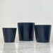 Elegant black ceramic pots with tapered design