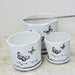 Glossy White Ceramic Planters with Butterfly Print