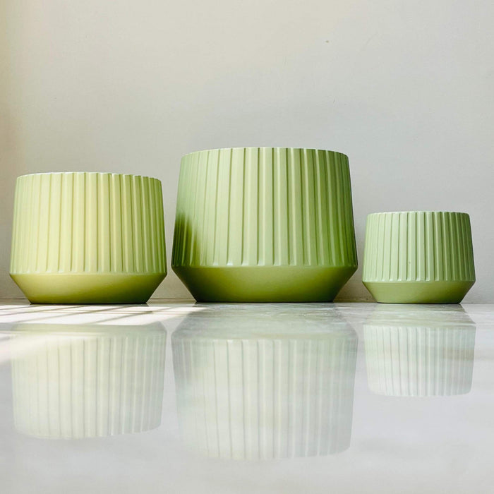 Contemporary light green ceramic plant pots