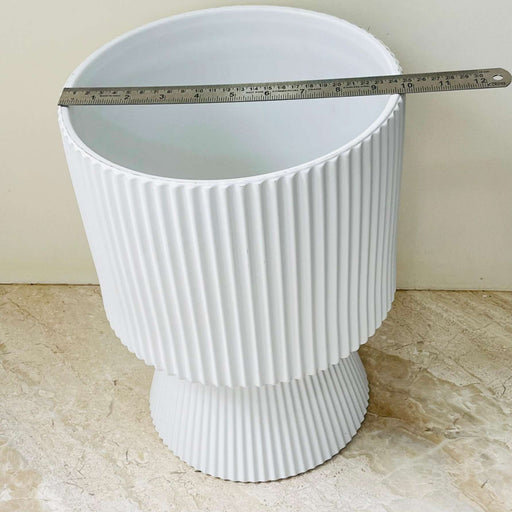 Elegant white ceramic planter for home or office decor