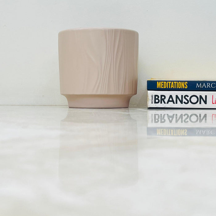 Modern minimalist pink ceramic plant pot