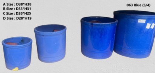 Durable Blue Glazed Plant Pots