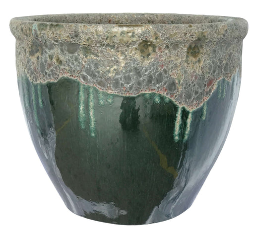 Decorative Green Ceramic Planter for Large Plants