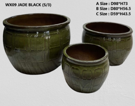 Elegant Green Ceramic Pots Set for Indoor and Outdoor Gardens