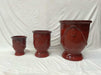 Elegant Red Glazed Ceramic Planter Set for Indoor and Outdoor Plants