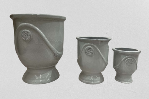 European-style tall ripple ceramic flower pot