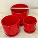 Bold red ceramic planters with contemporary design