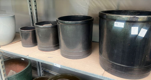 Glazed Black Ceramic Pots for Indoor and Outdoor Use