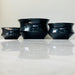 Glossy black ceramic planters set of 3 with modern flared design