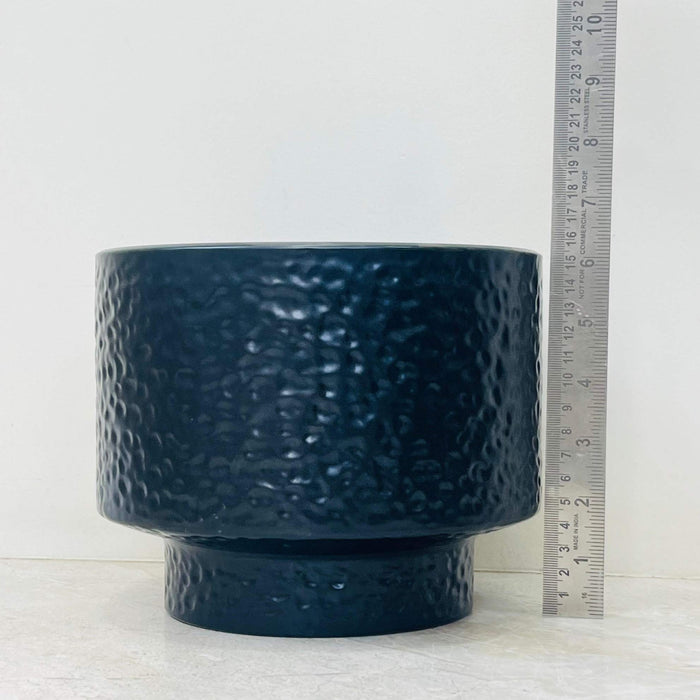 Modern raised base ceramic plant pot