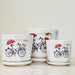 Bicycle illustration ceramic planters set