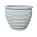 Large white glazed ceramic plant pot set for indoor and outdoor use