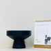 Matte black ceramic bowl-shaped planter