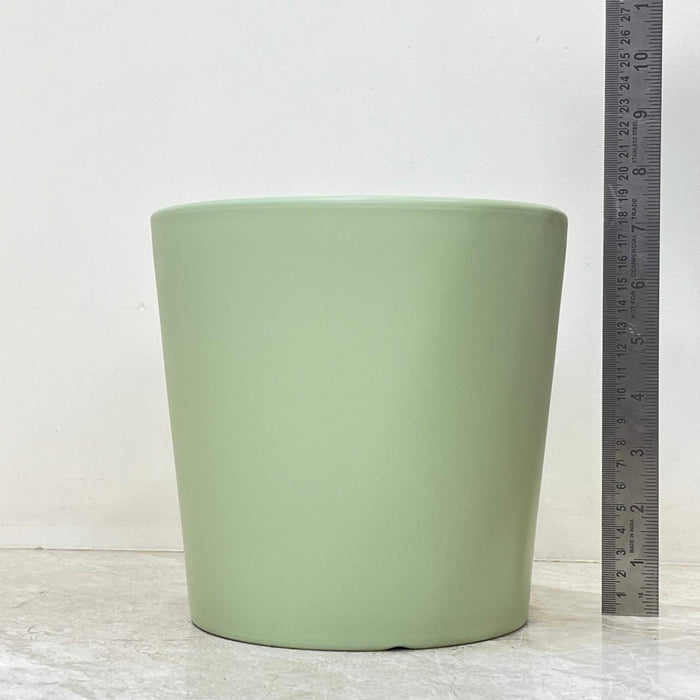 Minimalist green ceramic planters