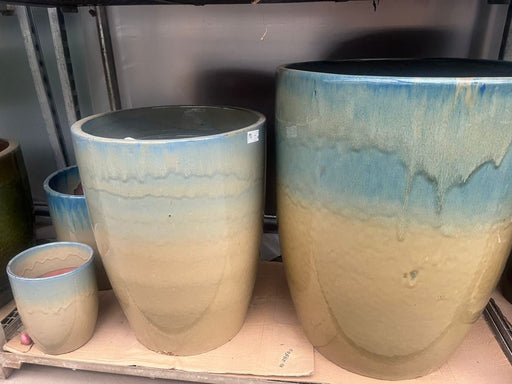 Beige to Blue Gradient Ceramic Planter