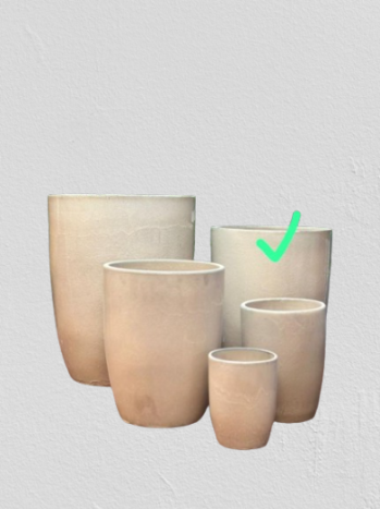 Cream Ceramic Planter with Matte Finish