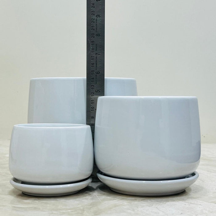 Pure Essence ceramic planter set in three sizes