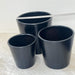 Minimalist black ceramic planters set