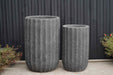 Modern fluted ceramic garden pots