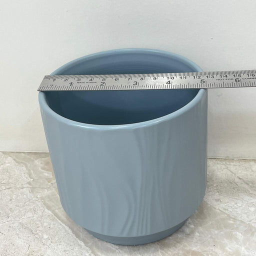 Modern blue-gray ceramic plant pot