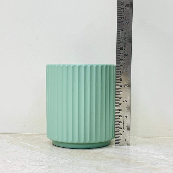 Indoor mint green ceramic planter