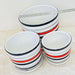 Modern black and red striped ceramic pots in various sizes