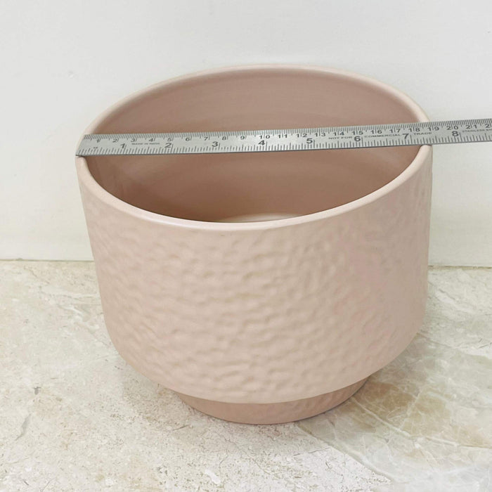 Medium blush pink planter with pedestal base