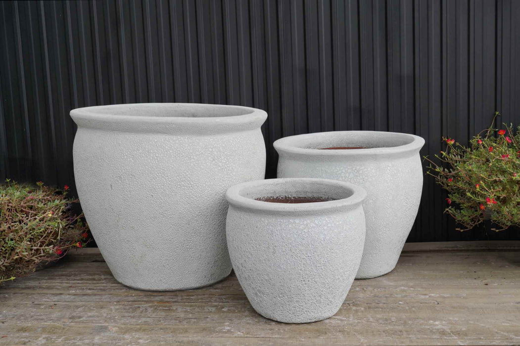 Stylish white ceramic pots for garden and home