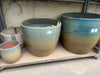 Ocean Blue Glazed Ceramic Planters - Set of 5 in Various Sizes