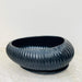 Oval matte black ceramic planter