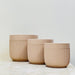 Neutral tone ribbed ceramic planters