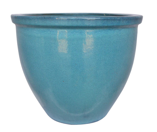 Indoor Outdoor Blue Ceramic Planter