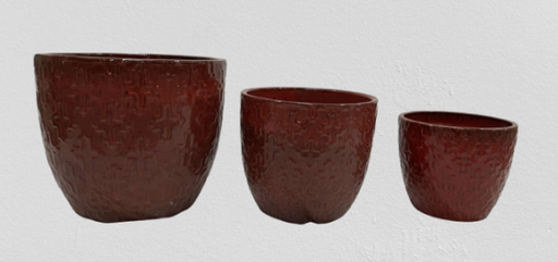 Medium Textured Red Ceramic Pot