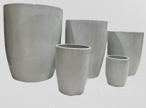 Medium Modern Gray Ceramic Pot for Indoors