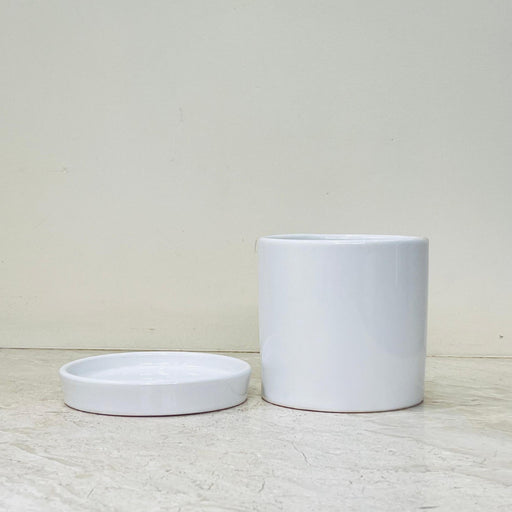 Minimalist Glossy White Ceramic Planter