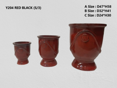 Stylish Red Ceramic Pots for Garden and Home Decor