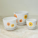 Sunflower ceramic planter set with saucers