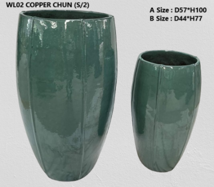 Tall Green Ceramic Pots