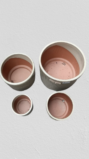 Cream ceramic planters for garden