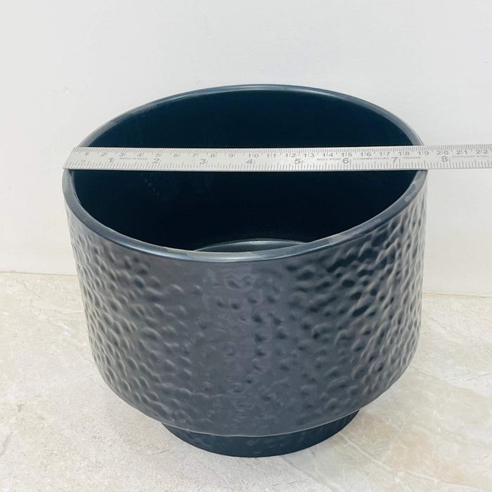 Medium dark blue planter for indoor plants