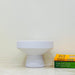 White ceramic pedestal bowl planter for indoor plants