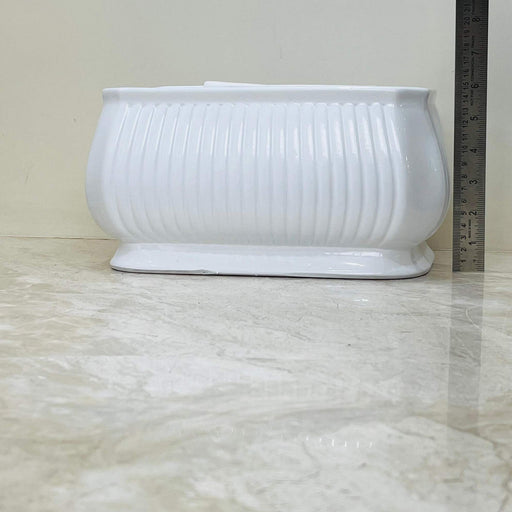 Glossy white ceramic planters for indoor outdoor plants