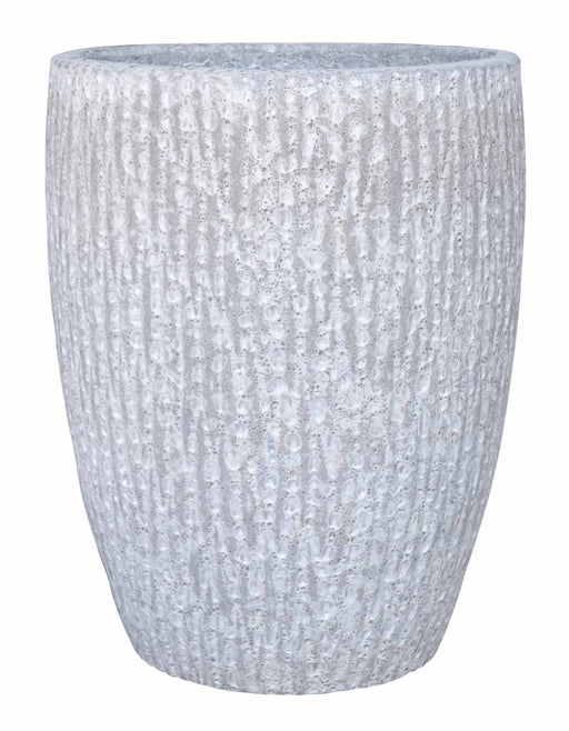 White ceramic pot with volcanic texture