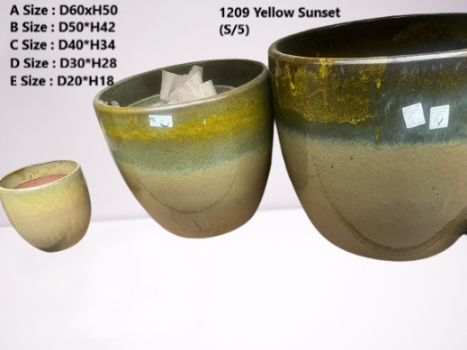 Yellow Cream Ceramic Pots - Stylish Indoor & Outdoor Planters